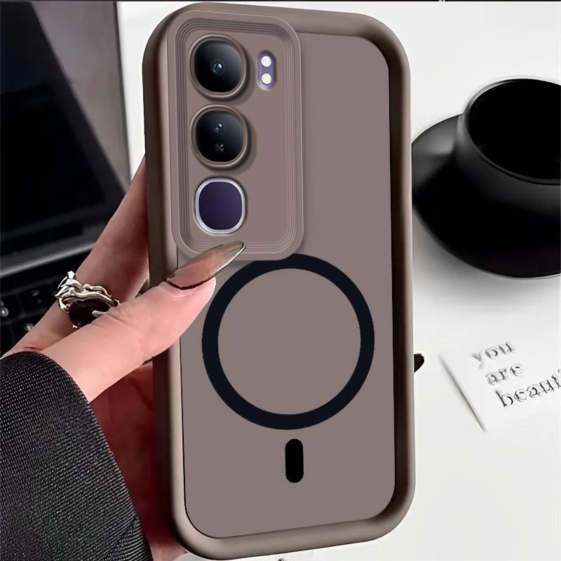 For Vivo Y19S V2419 Phone Case For Vivo Y19S Y 19S Coque With Wireless Magnetic Sticker Soft Silicone Protect Bumper Cover Shell