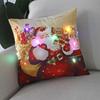 Christmas Light LED   Decoration 45x45cm Santa  Sled Village Color Ball Sofa Seat Pillow Sleeve  Cases