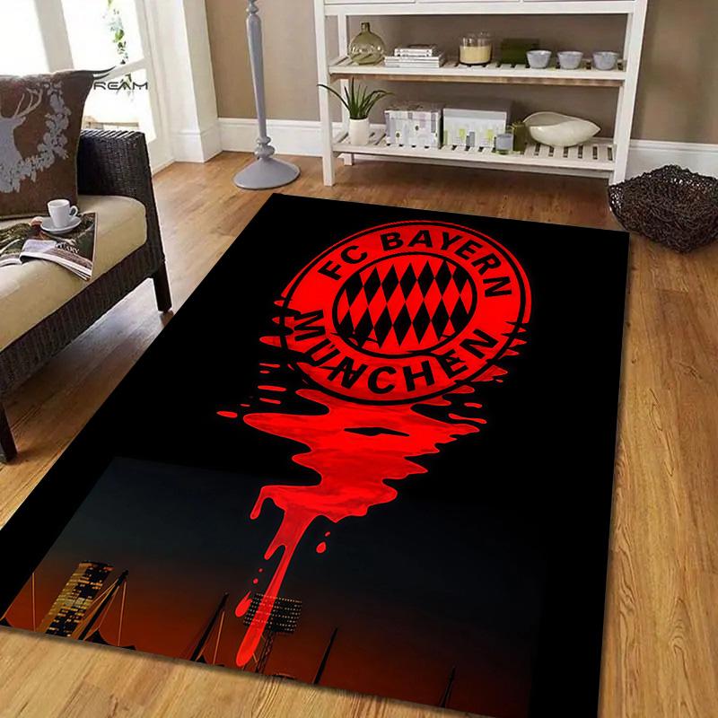 FC Bayern München2 Flannel Pattern Square Carpet,Area Rug,Carpet Rug for Living Room Bedroom Sofa Playroom Decor,Non-slip Floor Mat
