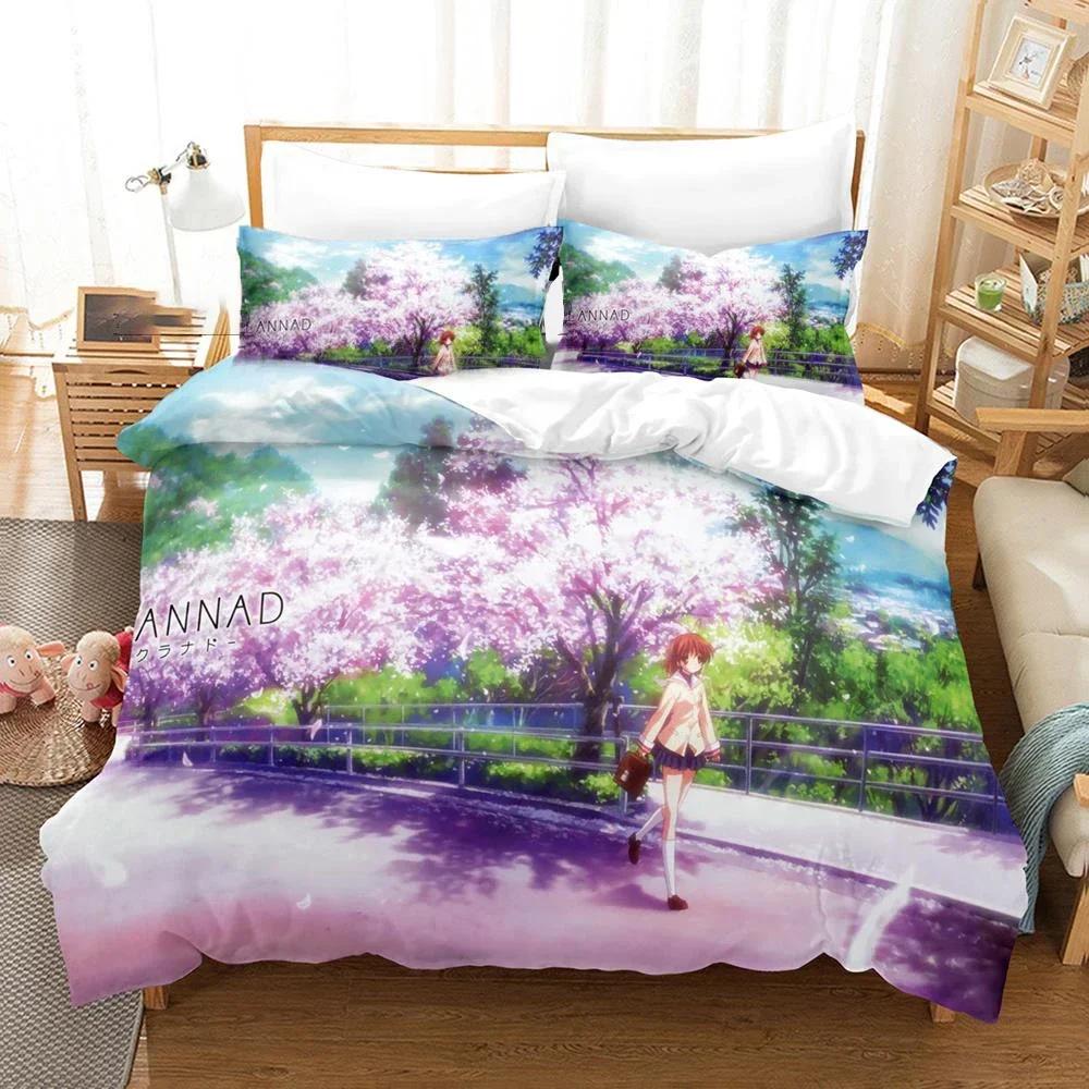 Роскошный новый 3D принт Clannad Постельное белье Аниме Нагиса Фурукава Пододеяльник Двуспальный Полуторный Полный Квинсайз Кингсайз Взрослый Детский Покрывало