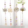 Sun Catcher Clover Ginkgo Leaf Window Hanging Wind Chimes Ornaments Light Catcher Crystal Prism Rainbow Maker Pendants Decor