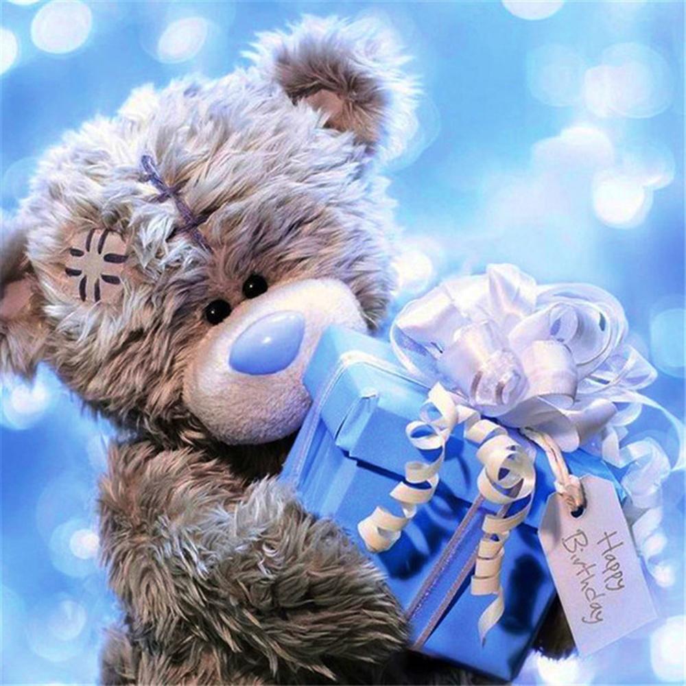 5D алмазная живопись цветок Алмазная вышивка Рождественский Маппет Медведь мозаика Diy набор для вышивки крестом художник украшение дома подарок