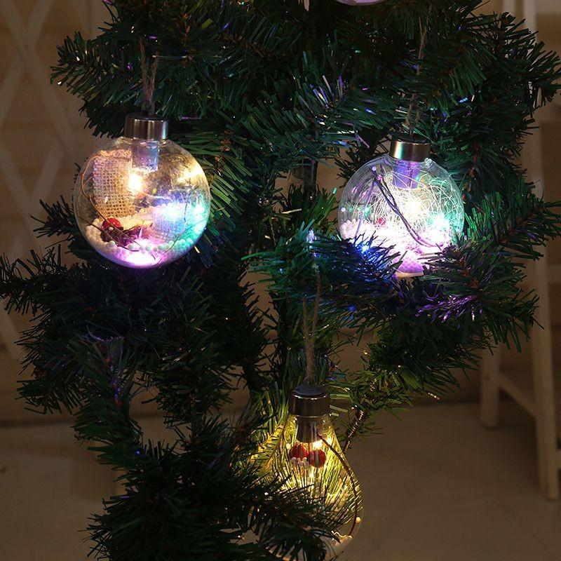 Elegant Led Transparent Ball Light Christmas Tree Ornaments Ideal For Holiday Decoration