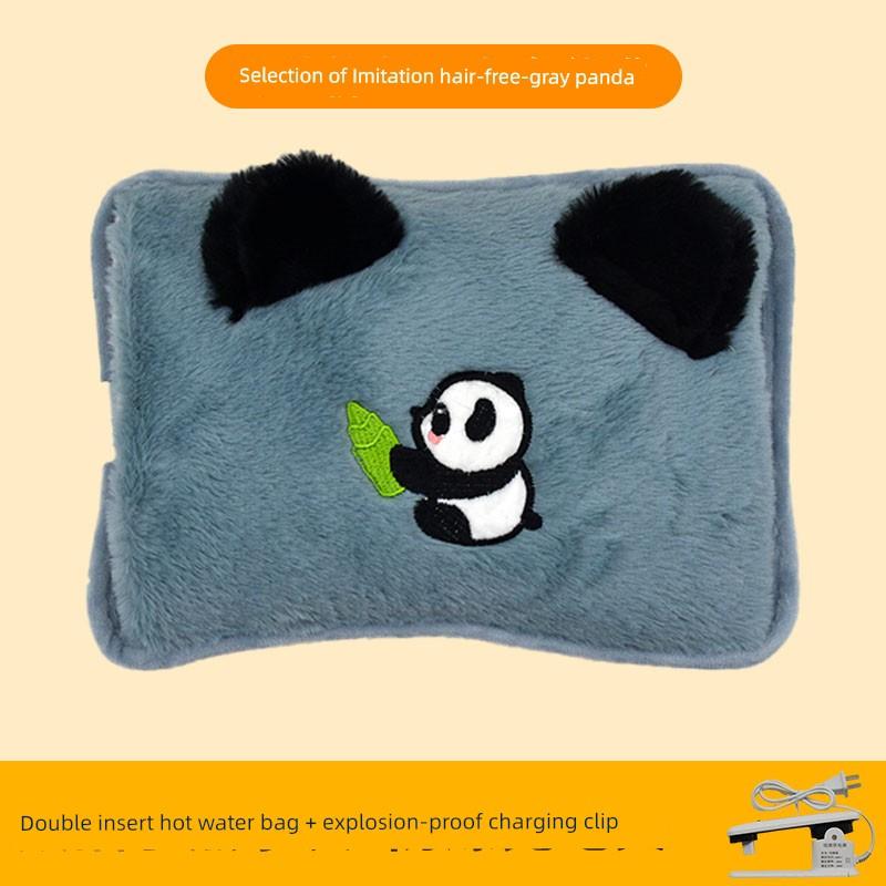 Miloqi National Standard Explosion-Proof Electric Hot Water Bag Hand Warmer Rechargeable Water Injection Cartoon Stuffed Electric Heating Bag Safety