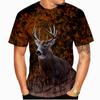 Deer Animal Series Men Top Summer Short Sleeve T-shirt 3D Printed Tee Shirts Men's Tees Casual Outfit