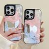 Mirror Phone Case for iPhone 15 11 13 14 for 15 16 Pro Max 12 13 16 Pro Cloud Flower and Animal Cute Style Phone Case