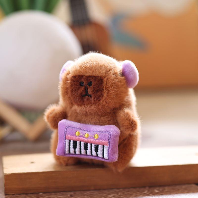 Plush Capybara Keychain With Music Design For Kids And Teens