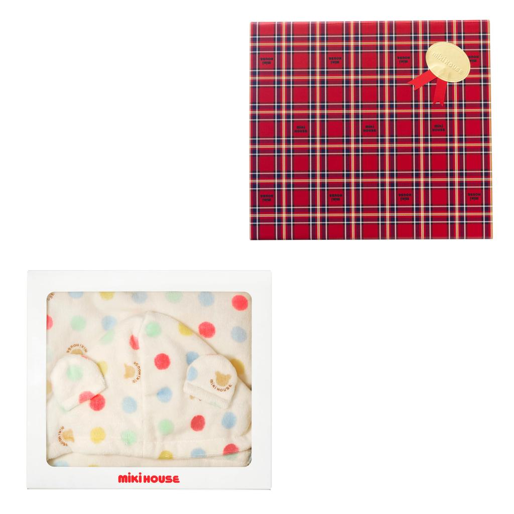 Набор пончо для ванны с ворсом в горошек в коробке Детский подарок Детское пончо для ванны Сделано в Японии Хлопок для ванны Мальчики Девочки Младенцы Дети Детская одежда Одежда Подарок Многоцветный