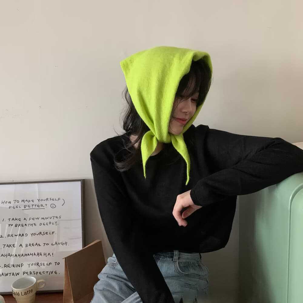 Однотонный многофункциональный вязаный шарф осенне-зимний треугольный шарф косынка термошаль вязаный шарф шарф для лица