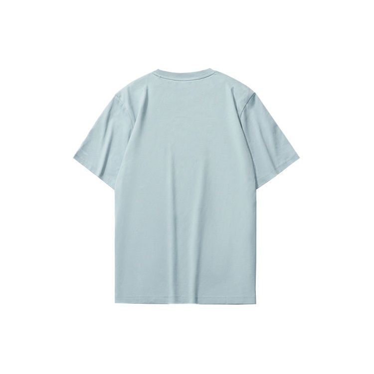 Li Ning Sports Fashion Series Text Print Round Neck Short Sleeve T-Shirt Men Tops Blue AHSR708-4