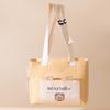 Cute Cartoon Bee Rabbit Dinosaur Canvas Pet Tote Bag Breathable Window Design Shoulder Carrier Bag for Small Cats Puppies Outdoor Walking Travel