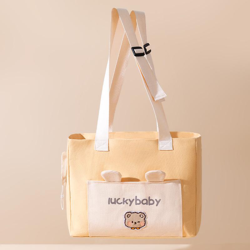 Cute Cartoon Bee Rabbit Dinosaur Canvas Pet Tote Bag Breathable Window Design Shoulder Carrier Bag for Small Cats Puppies Outdoor Walking Travel