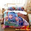 KonoSuba Постельное белье Пододеяльник Простыня Комплект постельного белья с принтом Наволочка Кровать Полный Queen King Размер Одеяло Спальня