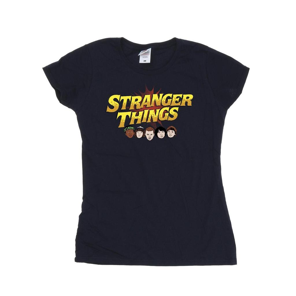 Netflix Womens/Ladies Stranger Things Comic Heads Cotton T-Shirt