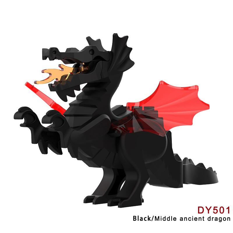 Single Sell Medieval Knight War Horses Wolves Tiger Bears Deer Dragon Animal Decorative Toy Moc Building Block Rope Saddles K039