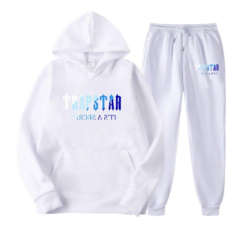Trapstar London Уличная одежда Худи Спортивные штаны Комплект С принтом Тренировочный костюм Мужчины Женщины Свободный крой