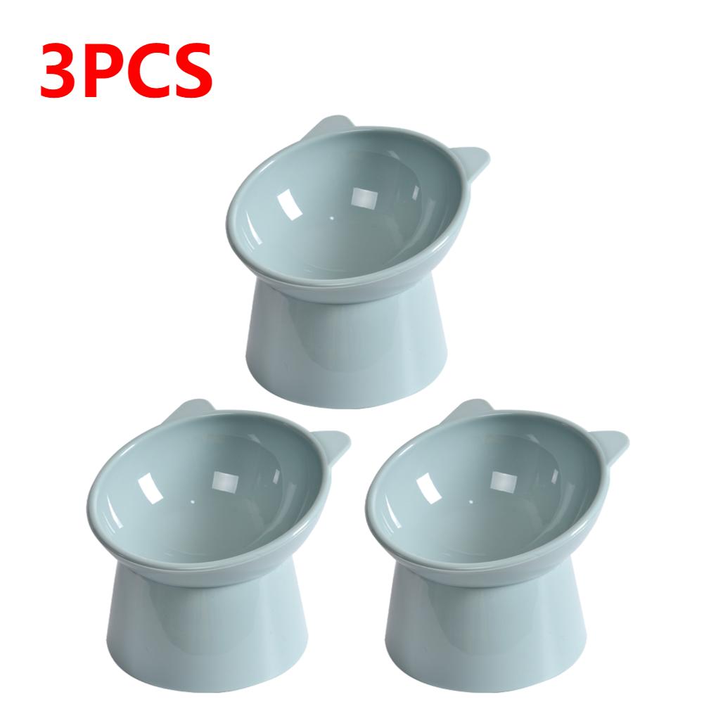 3PCS Tilted Cat Food Bowl Cat Food Dish Ergonomic Raised Cat Food Bowl Anti Vomiting Plastic Feeding Bowl Non Slip for Cats Dogs