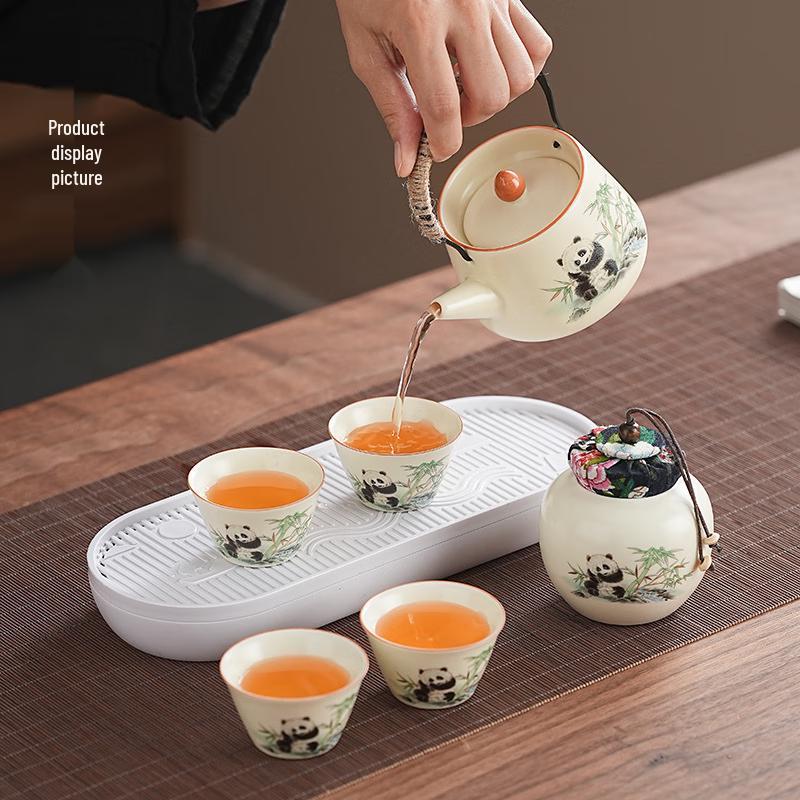 Panda Ru Kiln Ceramic Tea Set