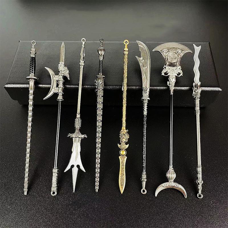 Мини-катана для косплея, декоративный муляж меча, реквизит для декора оружия, китайский металл, миниатюрные настольные аксессуары, ретро-игрушечный нож