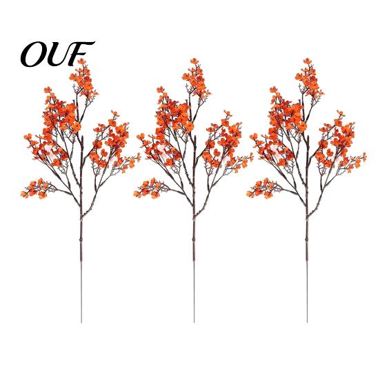 Orange Silk Plants for Halloween Decoration Realistic Artificial Flowers Autumn Home Decoration, Floral Decorative Entryway Branches Table Centerpiece