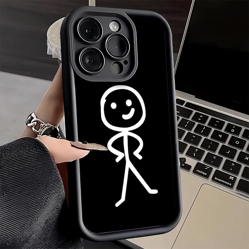 Чехол для телефона iPhone 17 Air 16E 15 16 Pro Max Смешной Стикермен Человек-спичка Чехол 14 Plus 13 12 Mini Мягкий Силиконовый Fundas