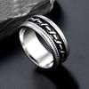 Titanium Steel Men's Retro Hip Hop Rotatable Ring - Non-fading, Unique Design