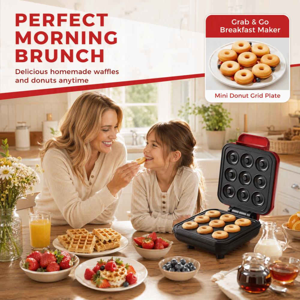 Quick Heating Waffle Donut Maker Convenient Donut Toaster Grilled Meat Plate Donut Maker Lunch