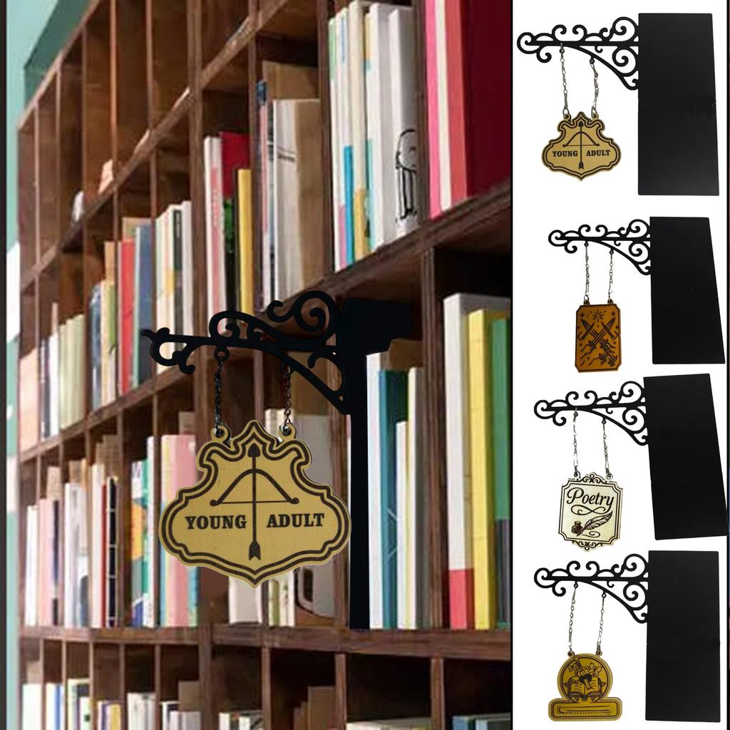 Book Type Bookshelf Labels With , Handmade Halloween Book Classification Bookshelf Labels, Unique Bookshelf Accessories Halloween Decorations