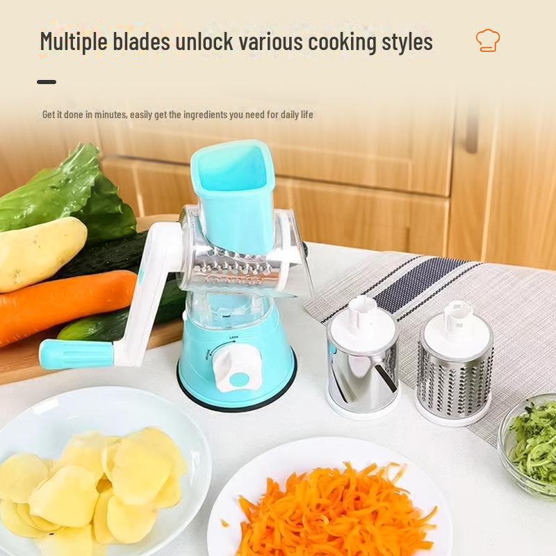 Multi-Function Hand-Cranked Vegetable Cutter and Grater