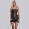 Jaded London Cutout Lace-up PU Leather Bustier Vest - Y2K Style Sexy Camisole Bandeau