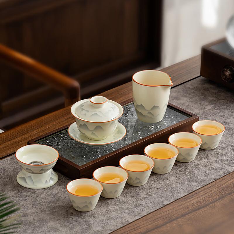 Chinese Dragon Ru Kiln Ceramic Kung Fu Tea Set