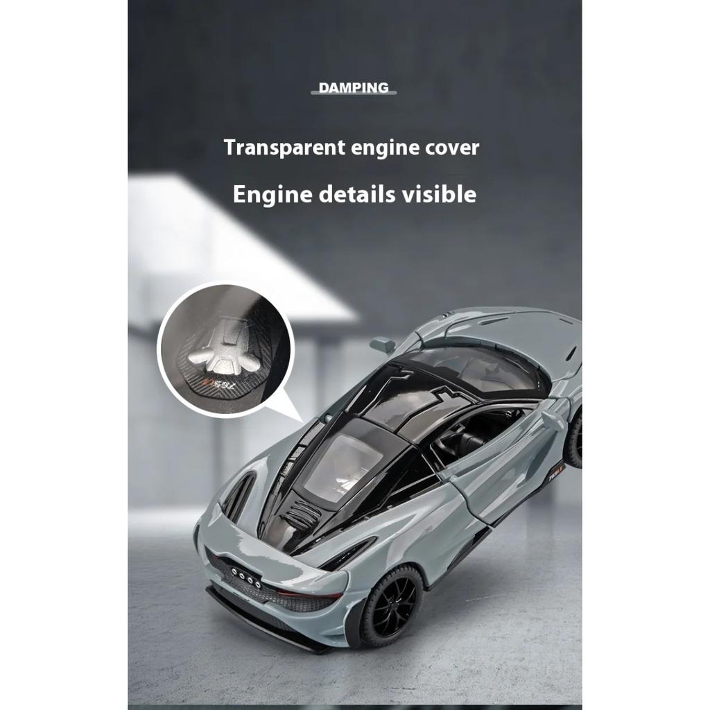 1/32 Mclaren 765LT Серия Суперкаров Металлический Литой Модель Автомобиля Книжный Шкаф Библиотеки Декорации Подарки для Друга Коллекция Хобби