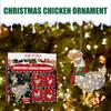 Christmas Scarf Chicken Hanging Ornament Set, Home Holiday Party Christmas Tree Decor Chicken Charm