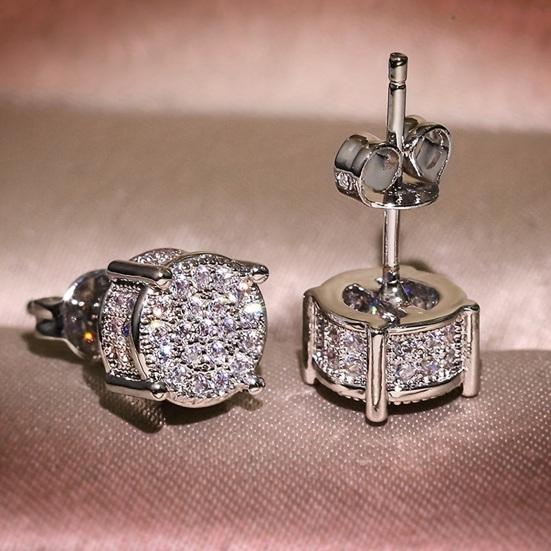 Rhinestone Ear Studs Lightweight Sparkling Stud Earrings Elegant Daily Wear Earrings Jewelry for Women Men Party Accessories