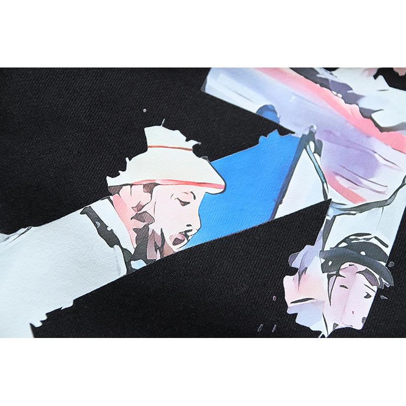 1086 Off-White 2026 Autumn and Winter New OW Monet Oil Painting Arrow Print Men's and Women's Round Neck Hoodie