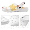 White Printed EVA Clogs Unisex Easy Clean Flexible Garden Shoes Slip On Beach Pool Bathroom Home Daily Shoes Outdoor Use