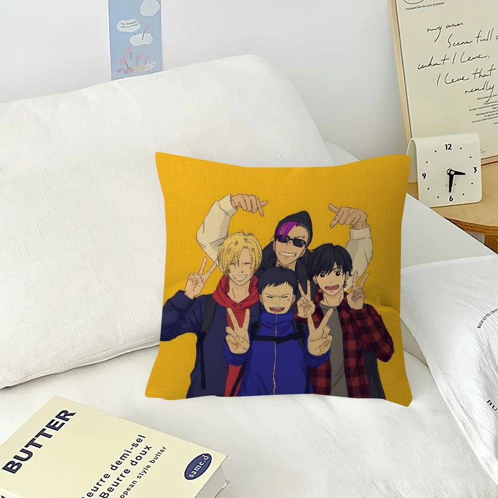 Криминальное аниме BANANA FISH   Офисная Подушка Наволочка Чехол на Подушку для Автомобиля 45X45СМ Наволочка для Подушки под Поясницу Чехол на Диванную Подушку