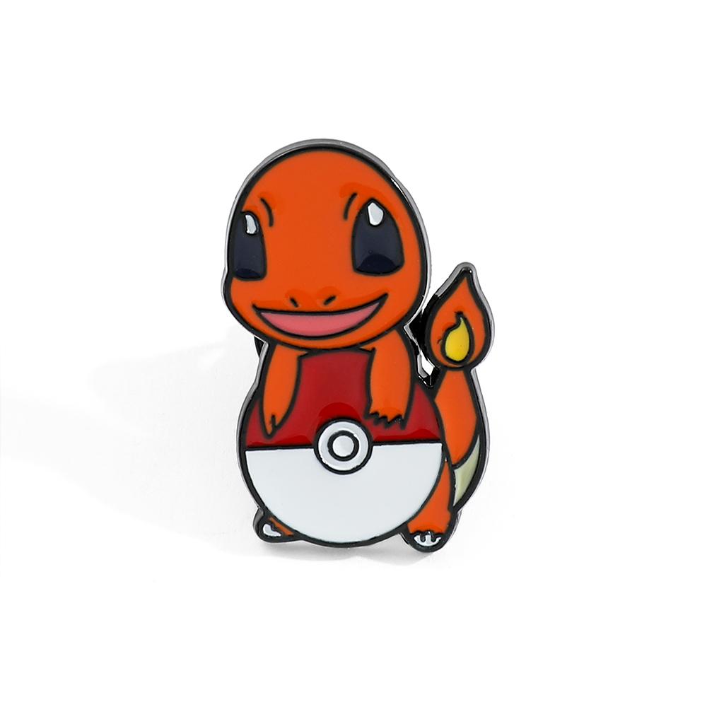 Anime Enamel Pin Kawaii Poke Ball Pikachu Squirtle Charmander Metal Badge Brooch Jacket Jeans Lapel Pin Toys Accessories