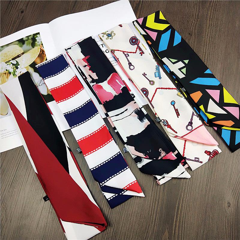 Small Scarf Women'S Long Style Spring And Autumn Double-Sided Decoration Versatile Winter Small Scarf Professional Scarf Long Scarf Accessory