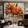 2 шт. HD День благодарения тыква грузовик декоративная занавеска Желтая завязка цифровая печать занавеска Домашний декор стиль Украшенная гостиная ro