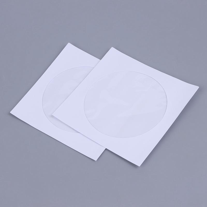 Хранение конвертов Прозрачное окно Кейс Клапан Белый Сложенный бумажный пакет 10/50 шт. 12,5 см Бумажные конверты для CD DVD-дисков