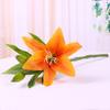 Artificial Flower Weather-resistant Non-fading No Withering No-Watering Easy Maintenance 3D Printing 3 Heads Artificial Lily Flower Home Decor