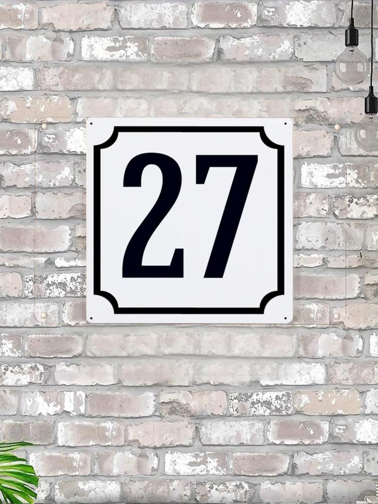 Классический металлический знак с номером дома 7, 20x20 см, для наружной дверной таблички