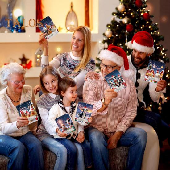 8 шт. рождественские украшения для держателей денег с двухсторонним скотчем, мультяшный узор, дизайн, рождественский декор, подвески