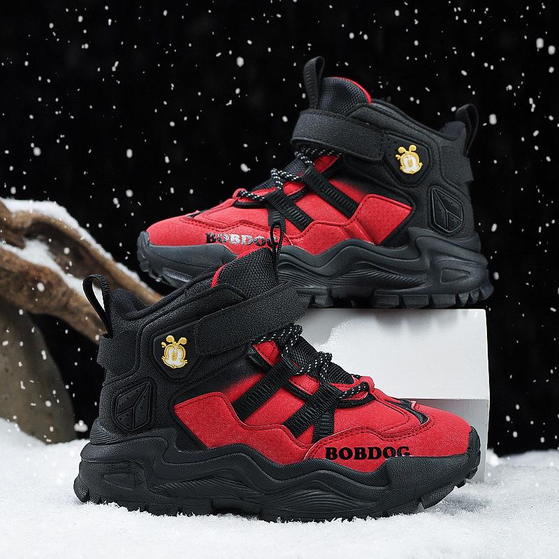 Детские зимние сноубутсы Babudou - Теплые на флисовой подкладке, Нескользящие, Водонепроницаемые уличные ботинки