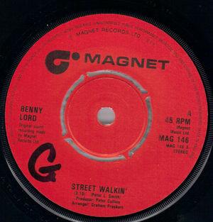 7-дюймовая пластинка BENNY LORD Street Walkin Somethings Moving MAG146 Magnet 1979 UK Rock Б/у