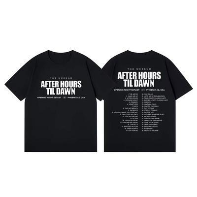 The Weeknd After Hours Til Dawn Tour 2026 Печатная Футболка Модная Хип-Хоп Футболка с Коротким Рукавом Унисекс Женская Повседневная Оверсайз Футболка