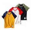 2024 Корейские детские контрастные топы с короткими рукавами - Футболки для девочек и мальчиков
