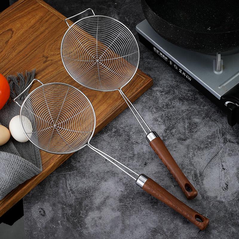Baixinsi 304 Stainless Steel Skimmer with Wooden Handle
