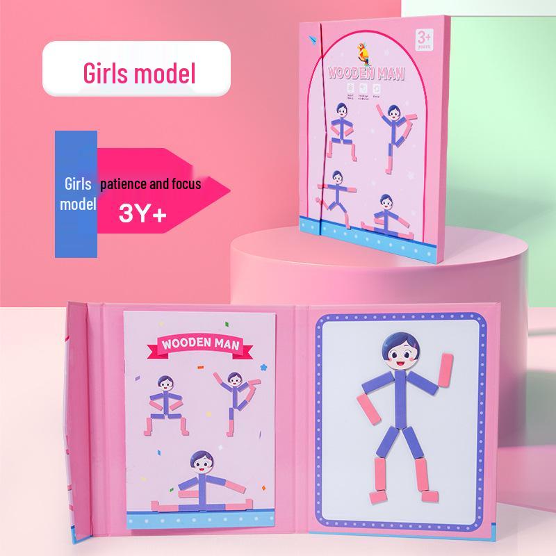 Гибкие бамбуковые конечности Деревянный манекен-головоломка: Детская игрушка для раннего развития